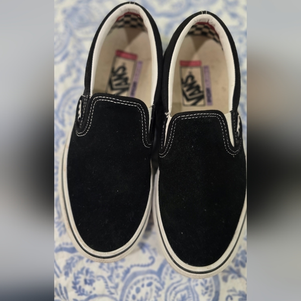 Vans Black Slip-On Loafers with Classic Design Suede Size 7 Man - Picture 3 of 8